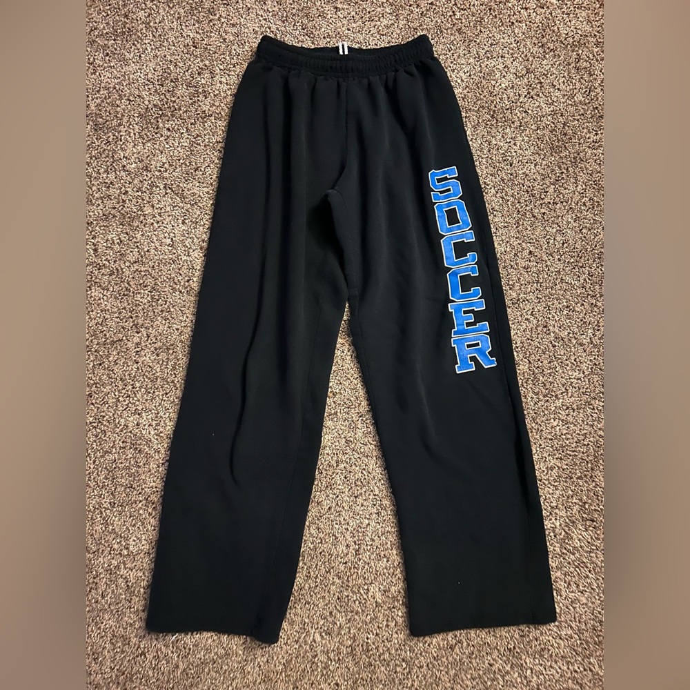 black wide cut sweatpants soccer small